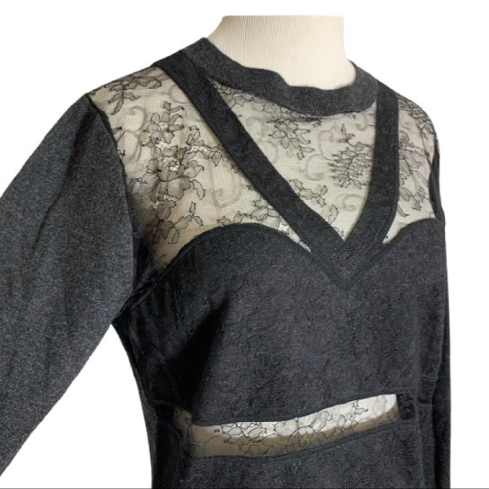 Nina Ricci • Lace Overlay Cashmere Sweater Black S ASO Emma Watson - Picture 6 of 8